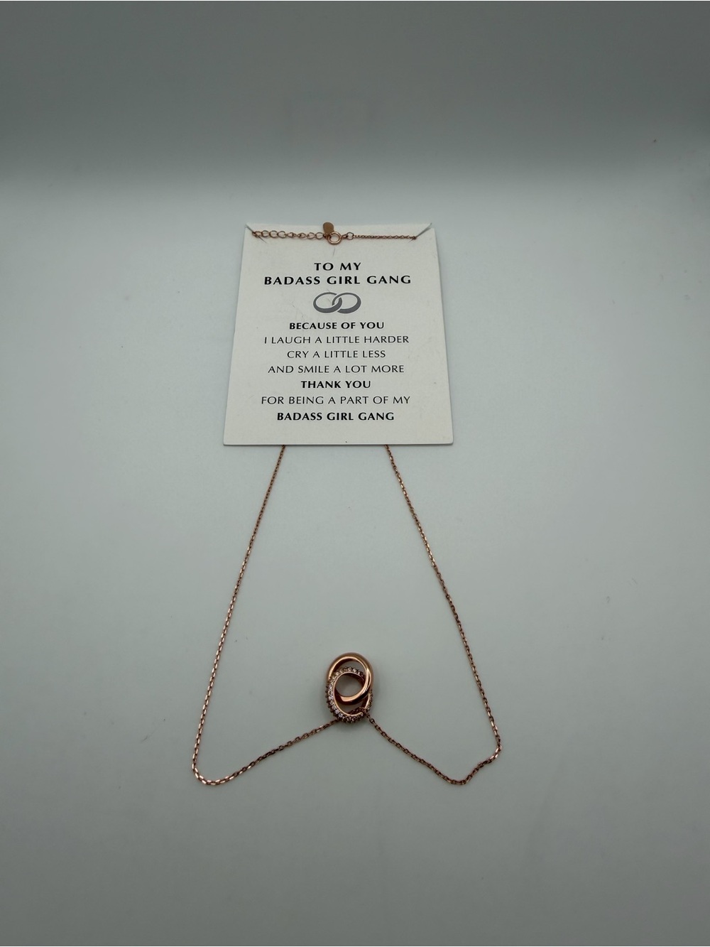 Rose Gold Infinity Pendant Necklace -